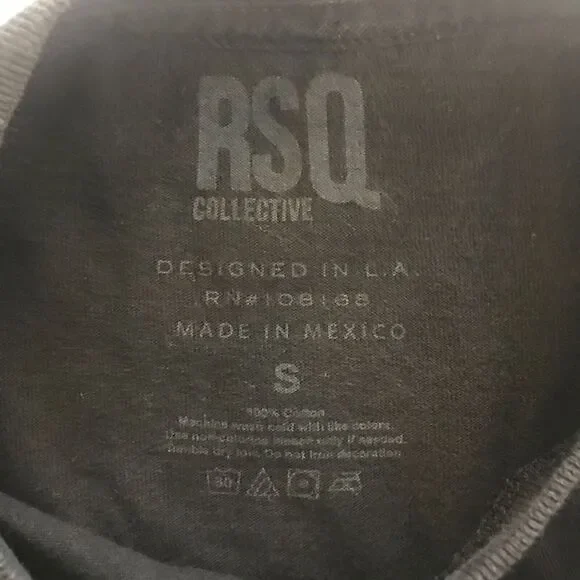 RSQ Skeleton Hand Rose T-Shirt Mens Small Love No More Graphic Blk Short Sleeve‎ - Picture 3 of 6